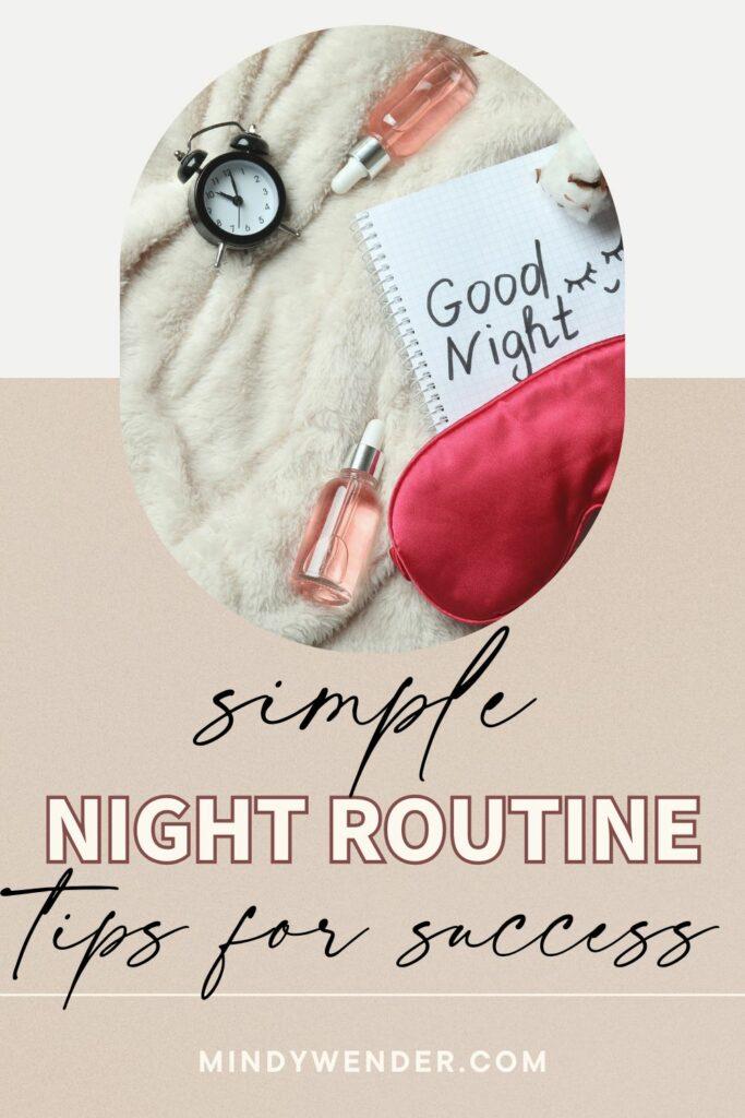 night routine tips pinterest pin